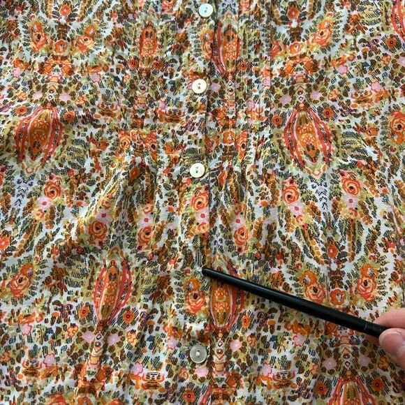 J. Jill Orange Brown Relaxed Blouse - Picture 3 of 5